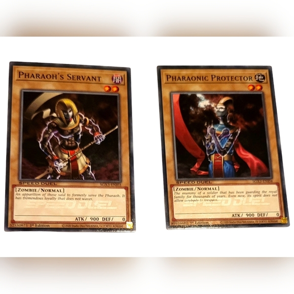 YU-GI-OH LOT OF 2 CARDS ~ ZOMBIE PHARAOH'S SERVANT ~ PHARAONIC PROTECTOR (NEW) - Picture 1 of 4
